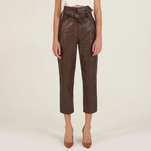 MARISSA WEBB BRENNAN LEATHER PANT IN CHESTNUT